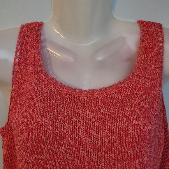 Sigrid Olsen Sport Pink Coral Mix Knitted Sleeveless Tank Womens L NWT - Picture 3 of 12